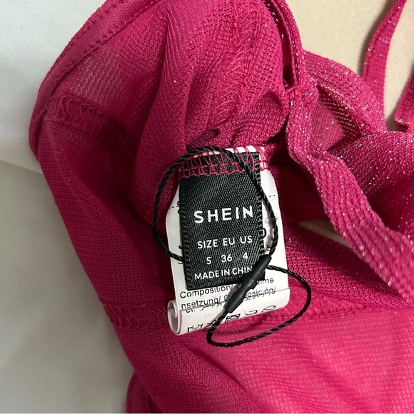 Shein BAE Hot Pink Corset-Style Party Top - Picture 3 of 3